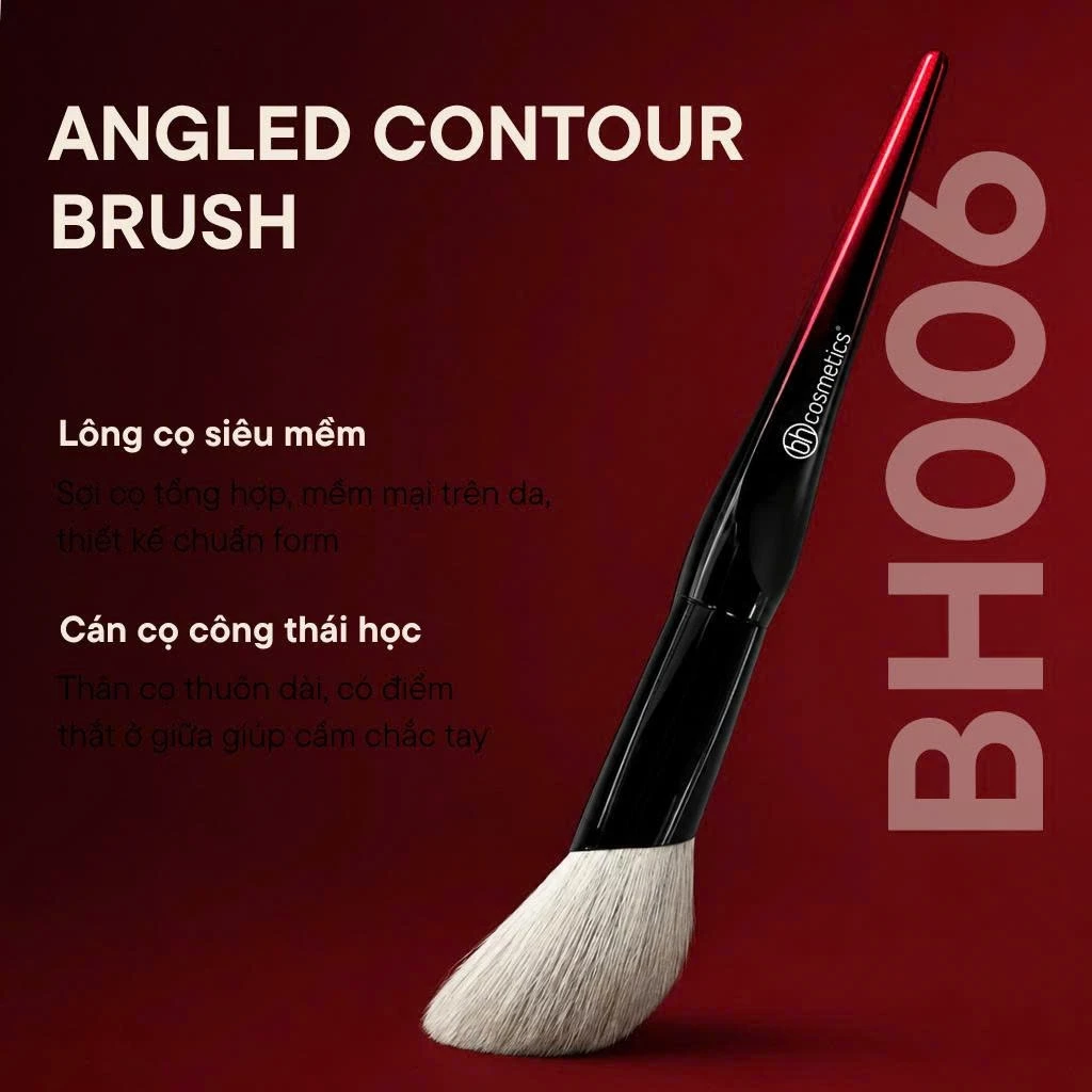 Cọ Trang Điểm Phấn Phủ Đầu Bung Xéo - Cọ Má Hồng Phấn BH Cosmetics Angled Contour Brush BH006